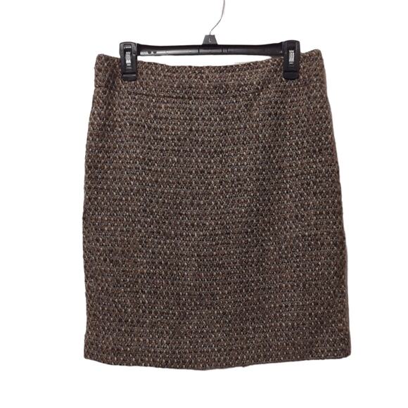 J.Crew Brown Tweed Pencil Skirt Size 6 - Picture 1 of 4